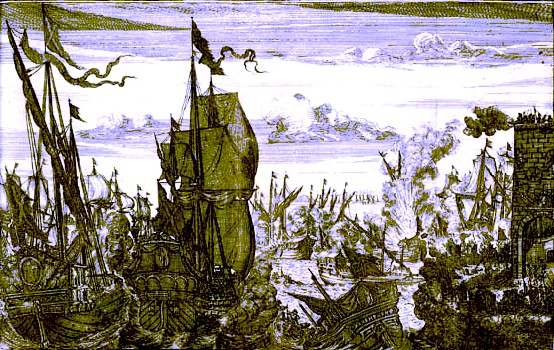 Morgan Attacking the Fleet at Maracaibo